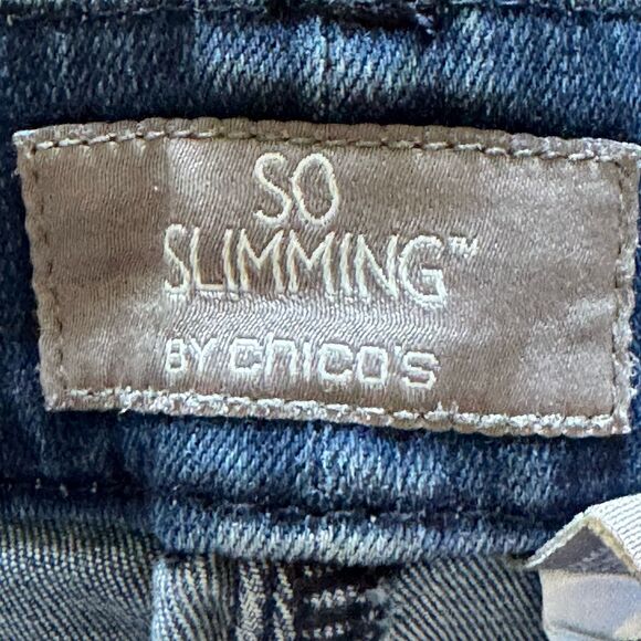 Chicos So Slimming Jeans Women 2.5 Short US 14 Short Stretch 5 Pockets Button - Picture 7 of 12